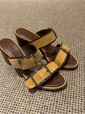 Alexandre Birman Tan Suede Mules